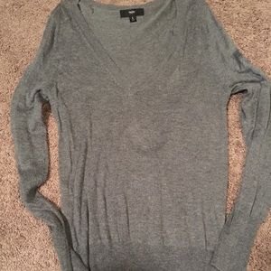 Gray ribbed sweater